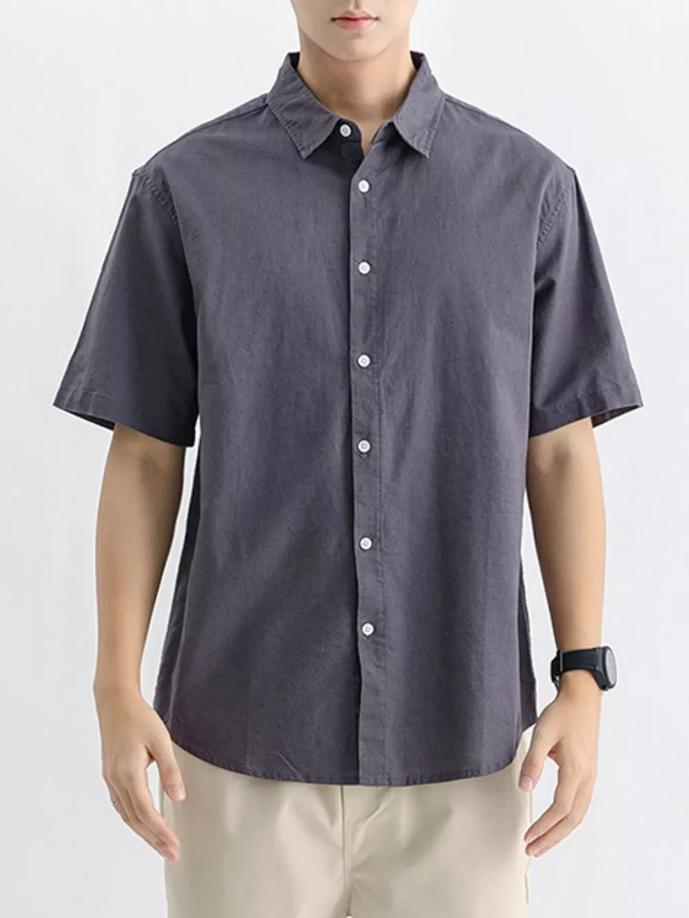 Men's Plus Size Casual Button Up Shirt, image 5