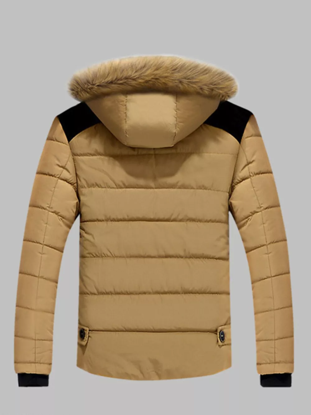 Men's Plus Size Padded Fur Hood Puffer Jacket, image 5