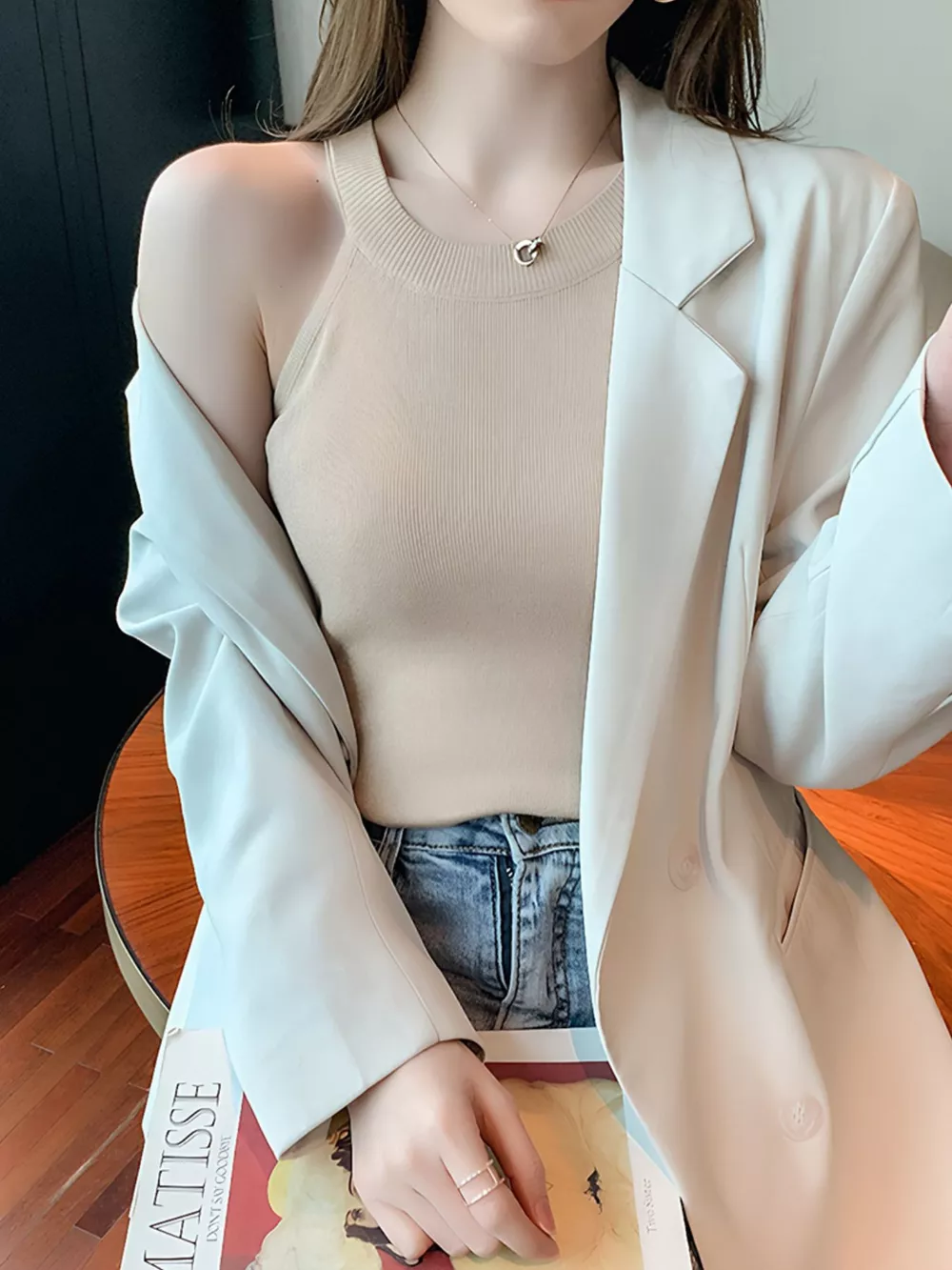 Ribbed Knit Cami Top, image 5