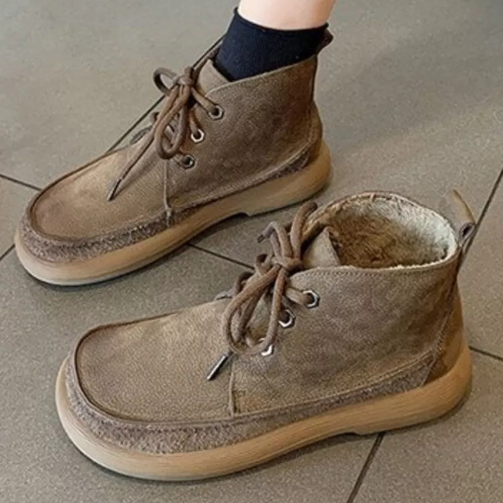 Round Toe Lace-Up Ankle Boots, image 7