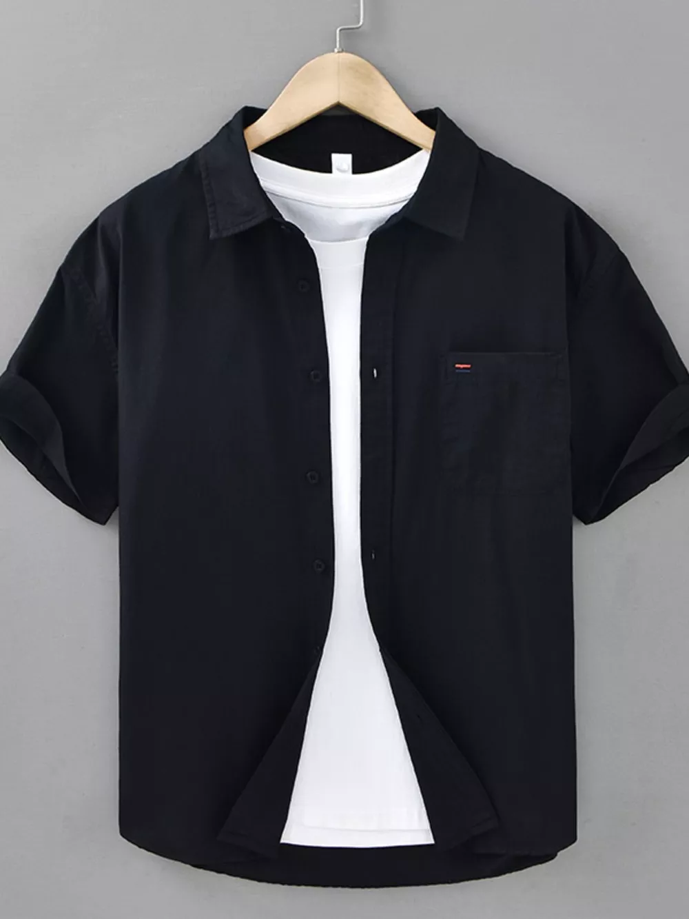Men's Plus Size Plaid Button Up Short Sleeve Shirt