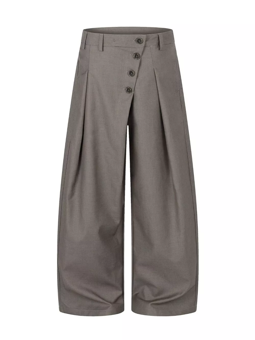 Men's Asymmetrical Button Wide-Leg Pants