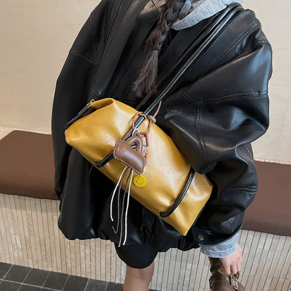 Leather Shoulder Bag with Charm, image 5