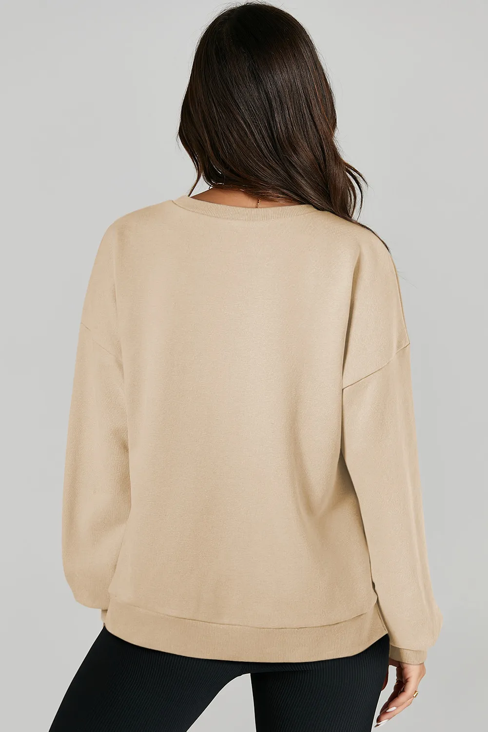 High-Low Round Neck Long Sleeve Sweatshirt, image 23
