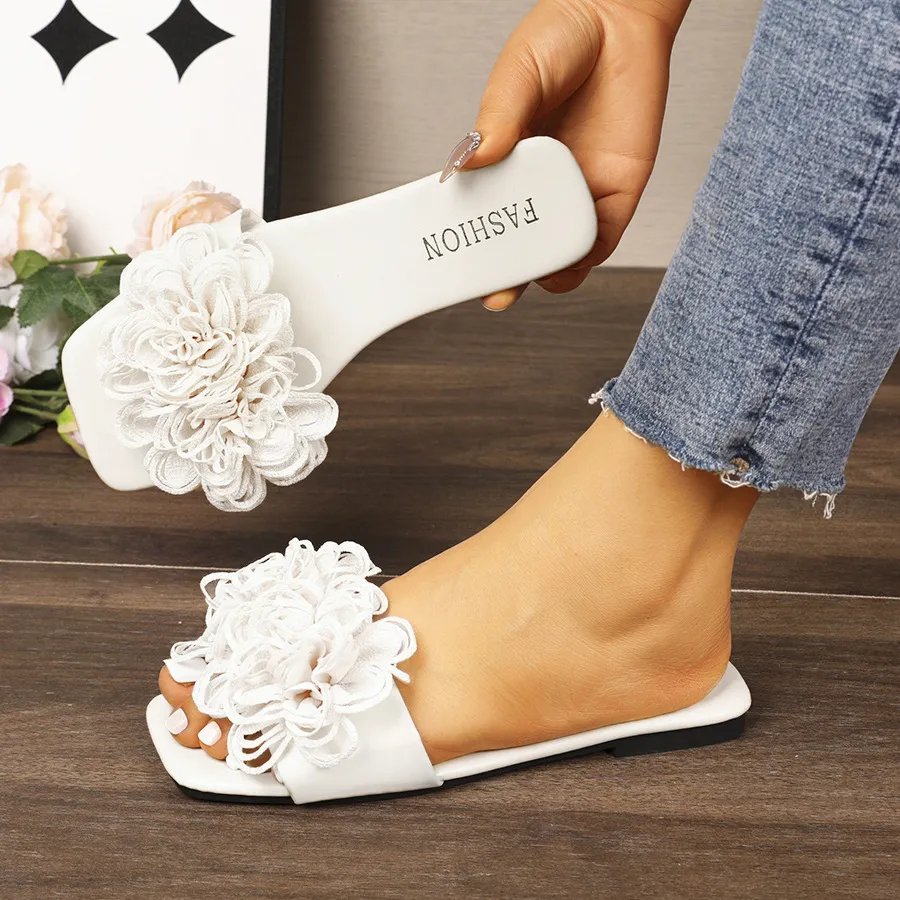 Floral Embellished Flat Sandals, image 11