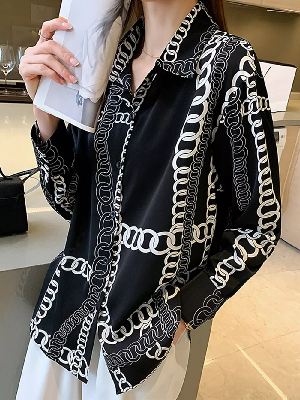 Vintage Print Long Sleeve Shirt, image 4