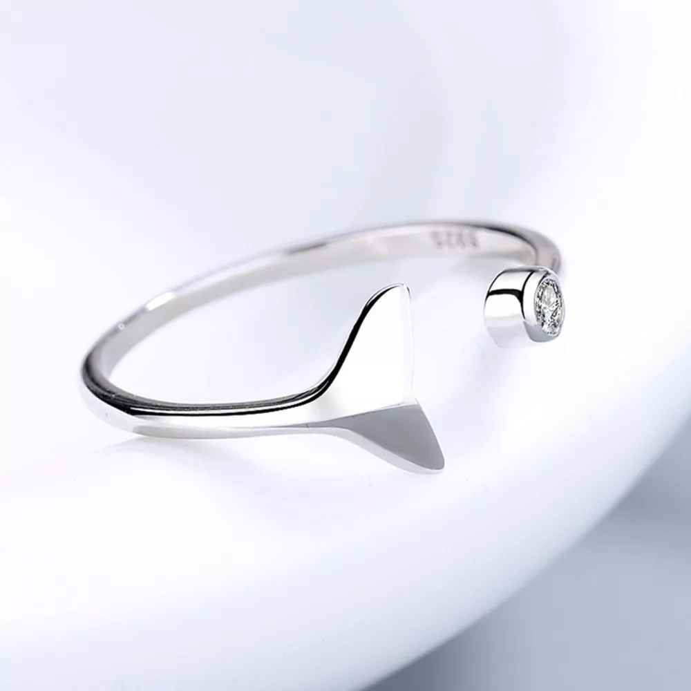 925 Sterling Silver Whale Tail Ring, image 4