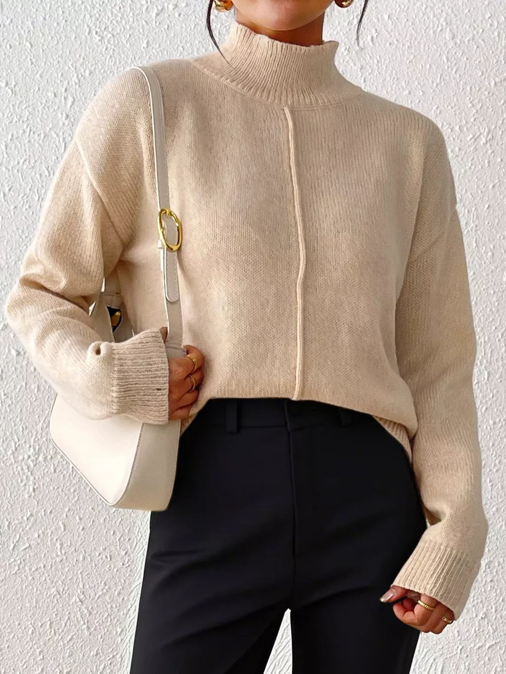 Center Seam Detail Turtleneck Sweater, image 11