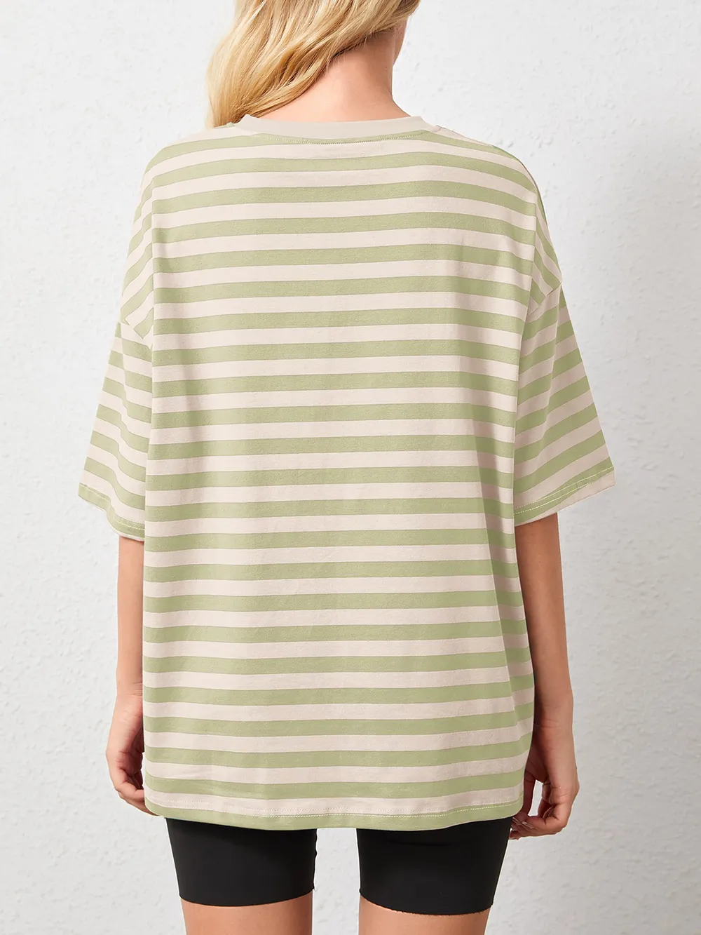 Striped Round Neck Half Sleeve T-Shirt, image 19