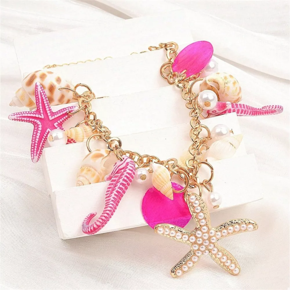 Ocean Charm Shell Starfish Statement Necklace, image 3