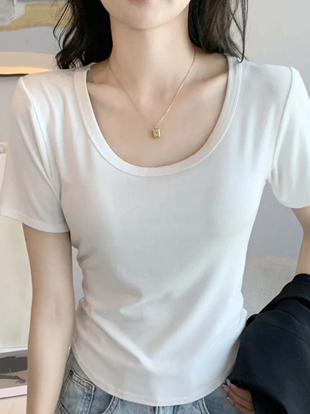 Plus Size Round Neck Short Sleeve T-Shirt, image 3