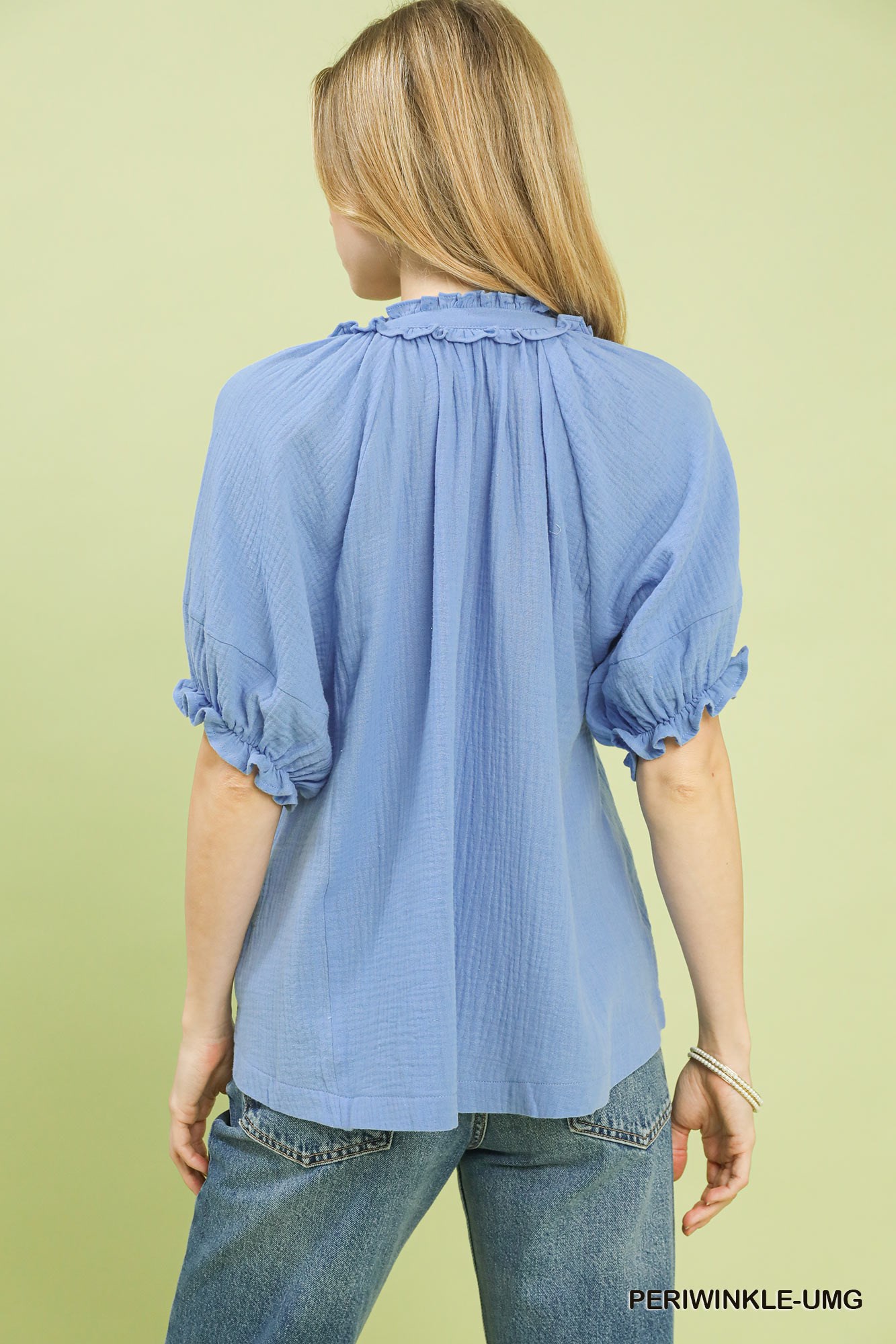 Cotton Gauze Ruffle Top, image 3