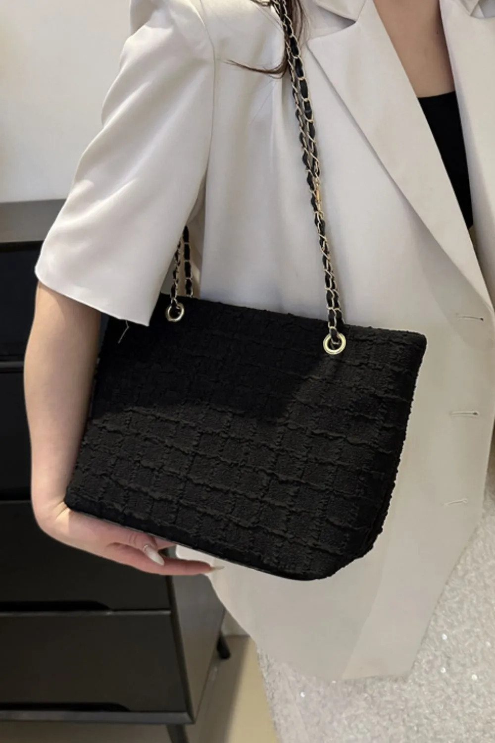 Polyester Texture Chain Tote bag, image 8