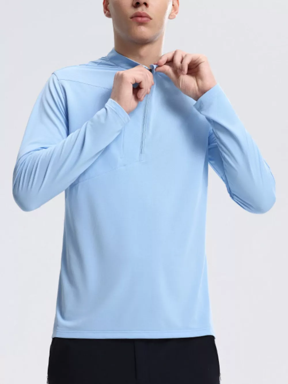 Men's Plus Size Slim Fit Quarter-Zip Sweatshirt, image 9