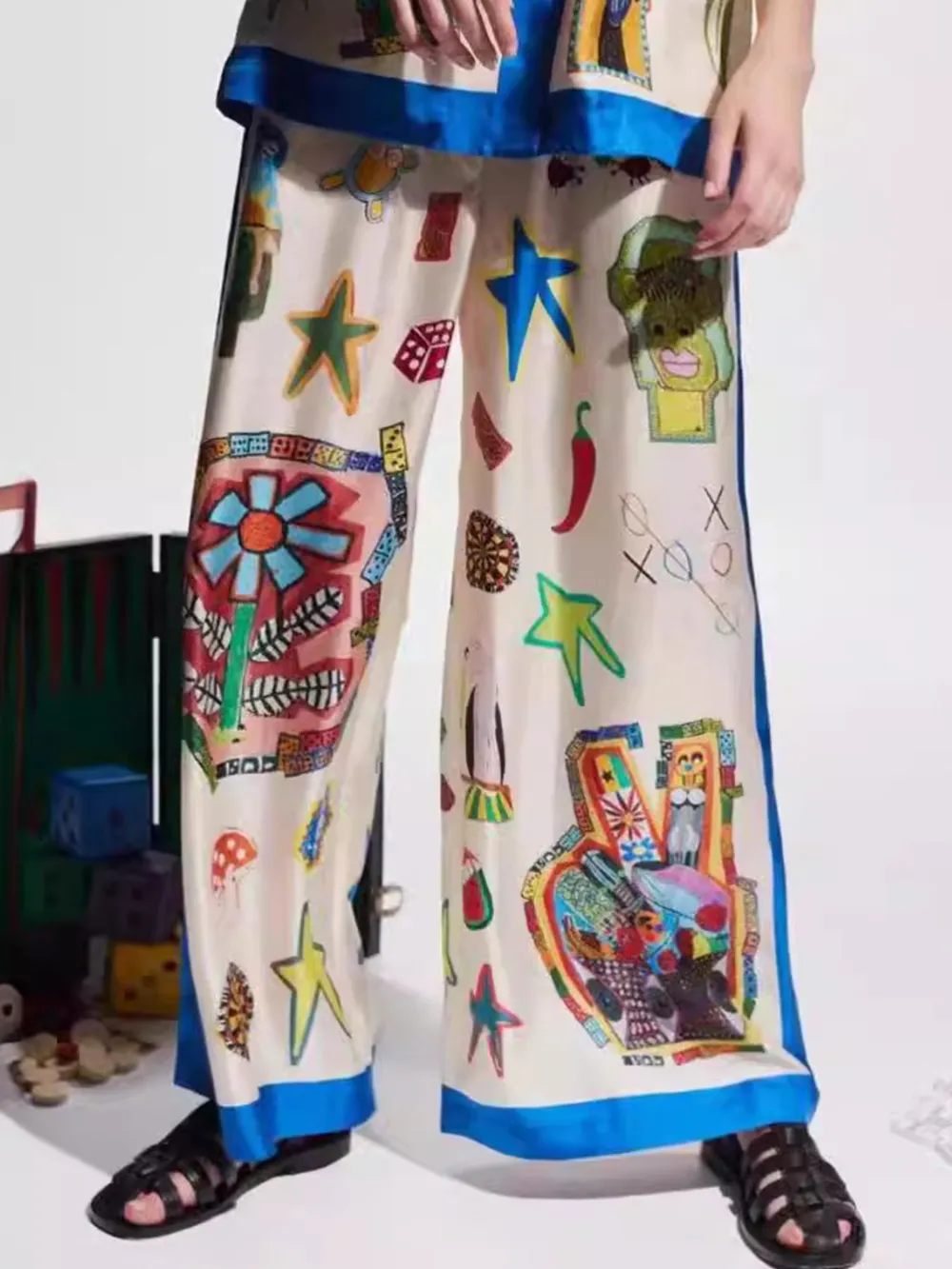 Printed Button Up Shirt and Pants Set, image 6