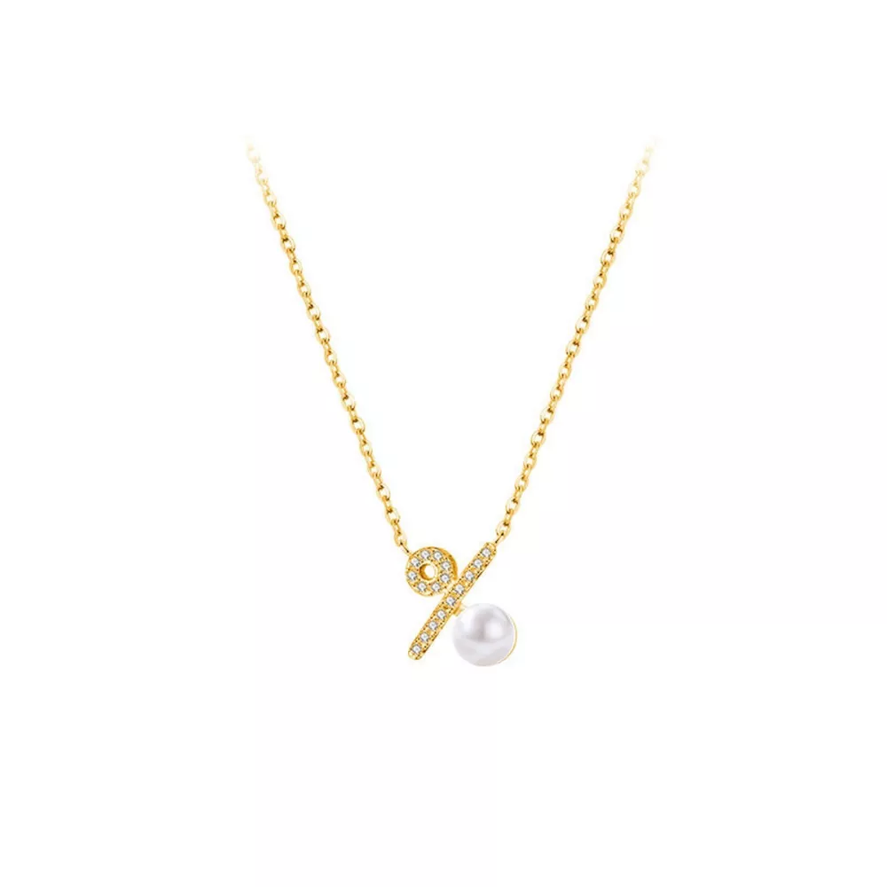 Pearl Percentage Pendant Necklace, image 7