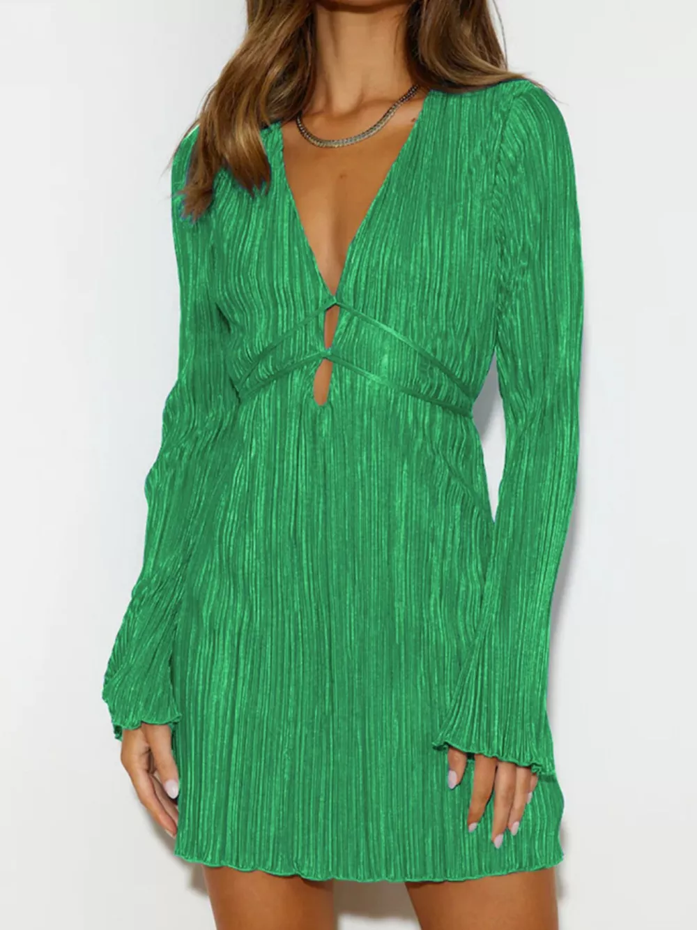 Cutout Flare Sleeve Mini Dress, image 7