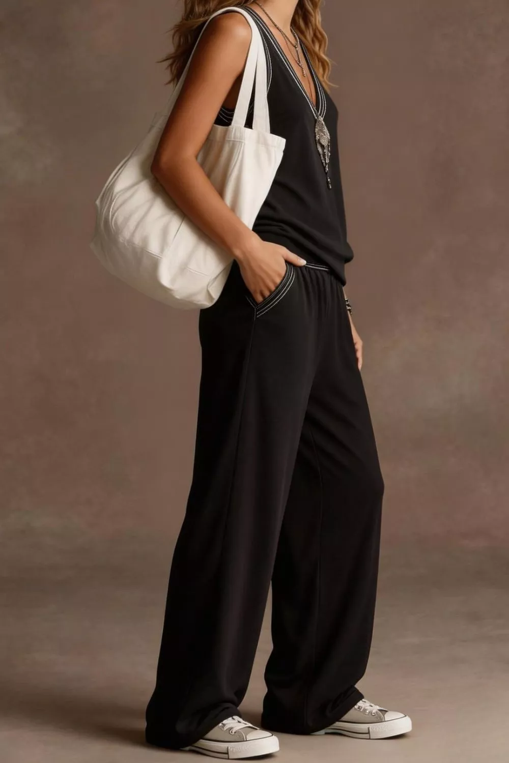 V-Neck Tank and Wide Leg Pants Set, image 11