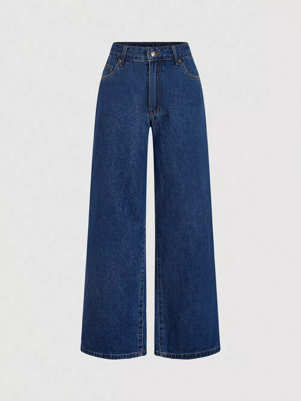 Halter Neck Denim Vest and Wide-Leg Jeans Set, image 5