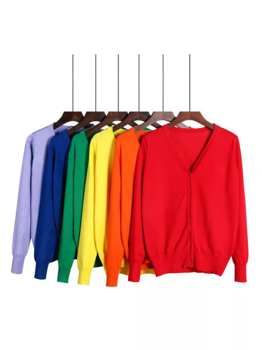 Classic V-Neck Button-Down Knit Cardigan, image 102