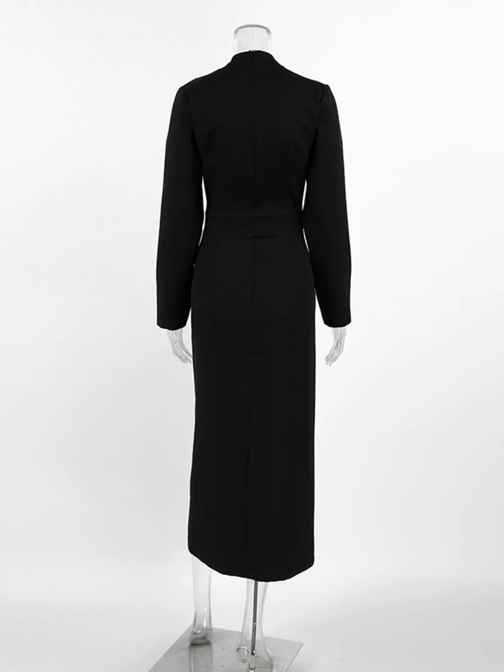 Ruched Long Sleeve Midi Dress, image 9