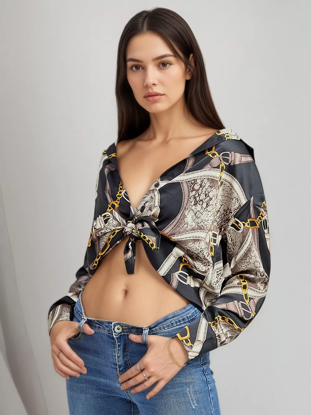 Printed Long Sleeve Shirt, image 2