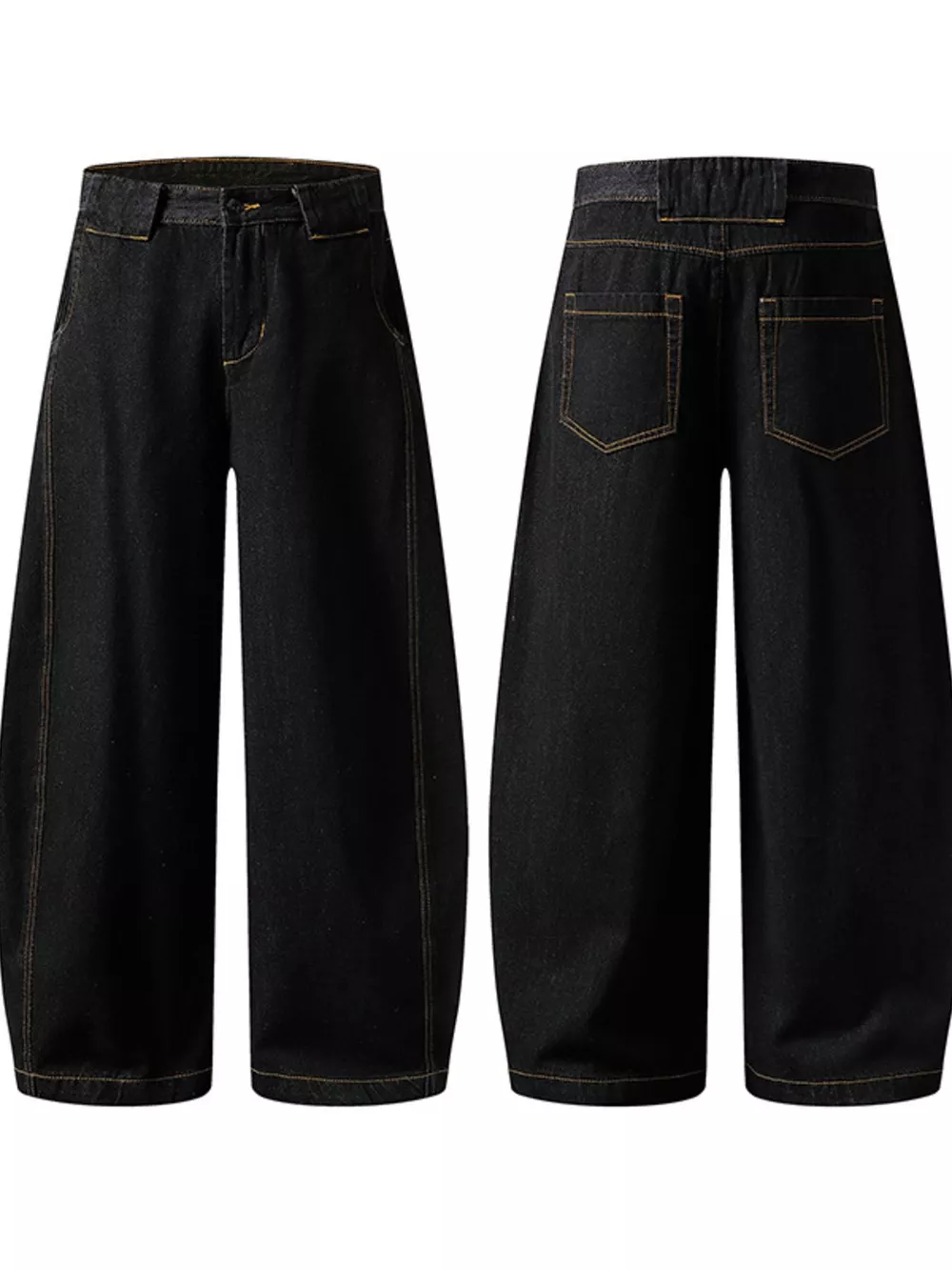 Men's Washed Wide Leg Jeans, image 8