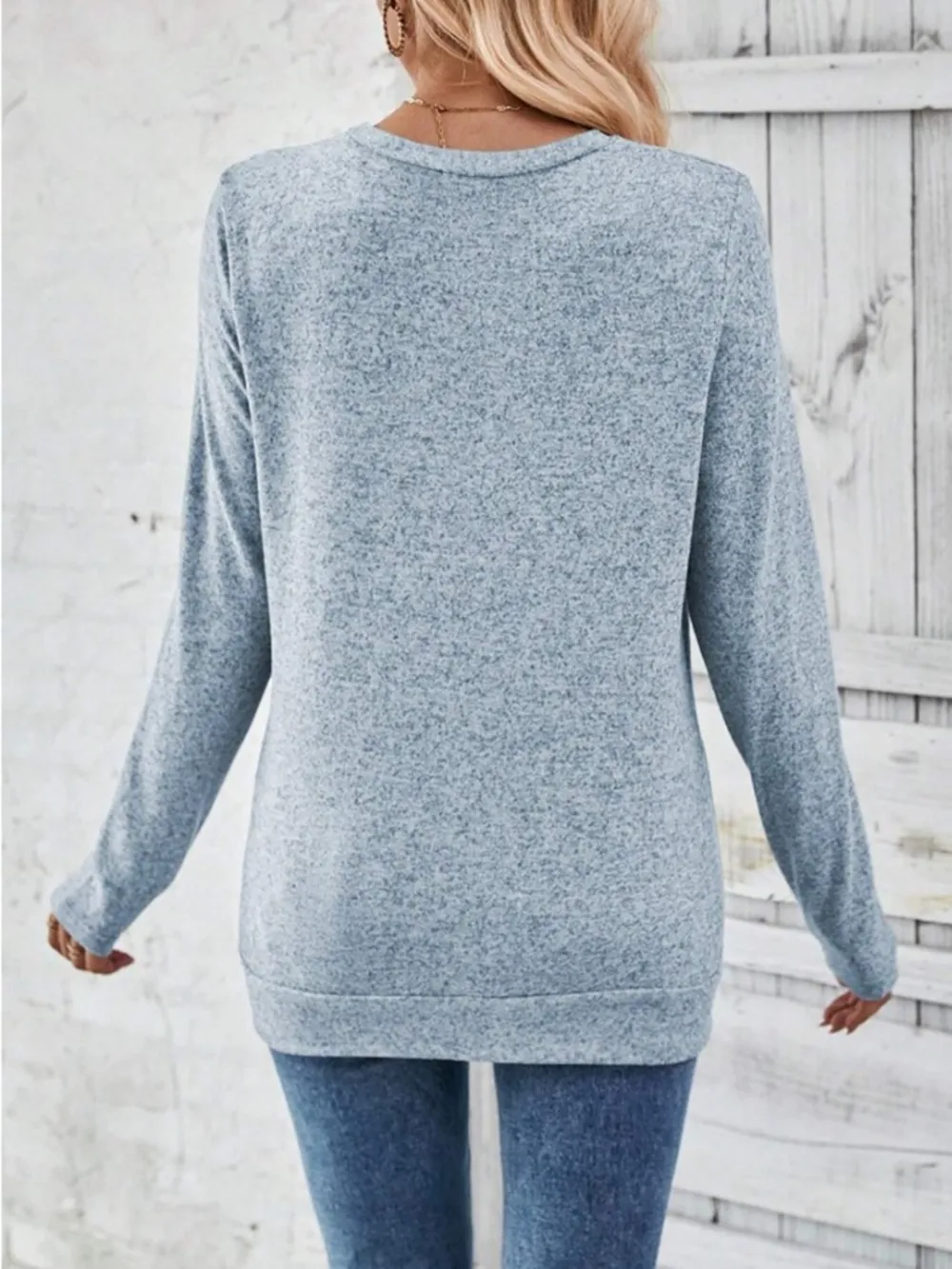 Round Neck Long Sleeve T-Shirt, image 12