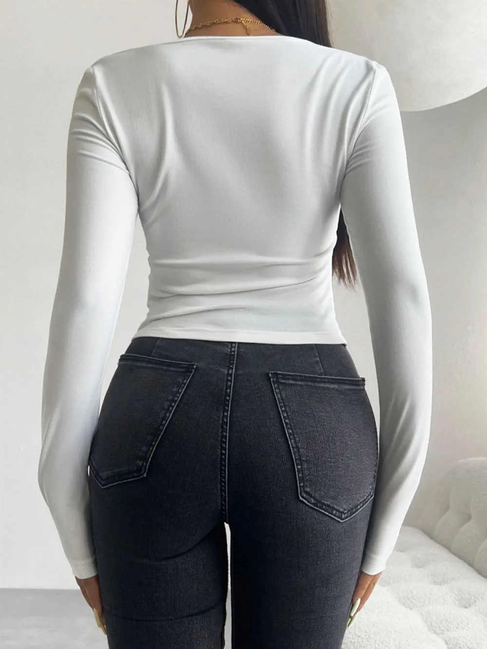 Tied Long Sleeve T-Shirt, image 2