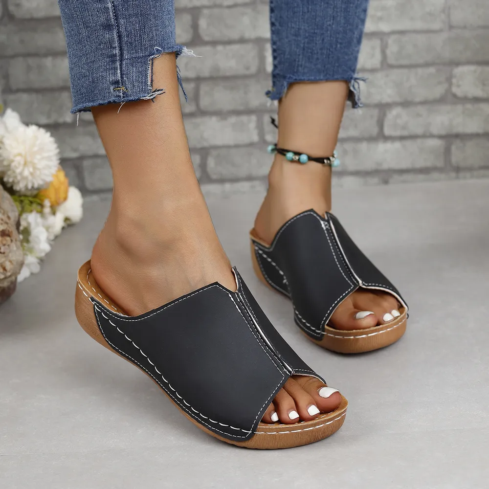 PU Leather Open Toe Sandals, image 6