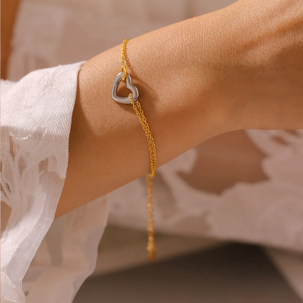 18K Gold-Plated Heart Bracelet, image 2