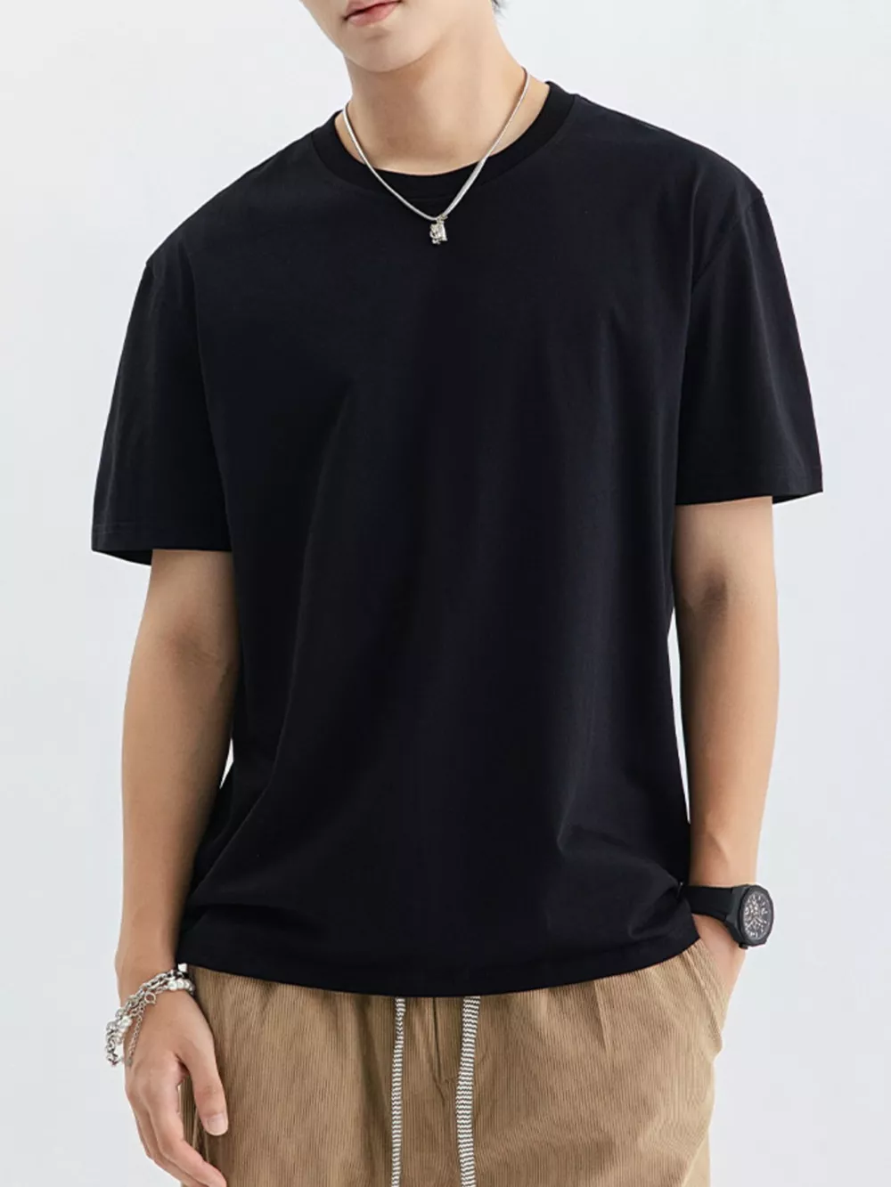 Men's Plus Size Casual Crew Neck T-Shirt, image 6