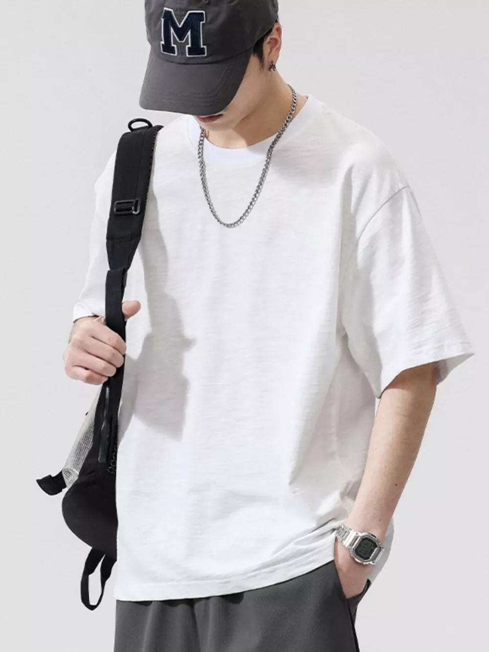 Men's Plus Size Round Neck Half Sleeve T-Shirt, image 7