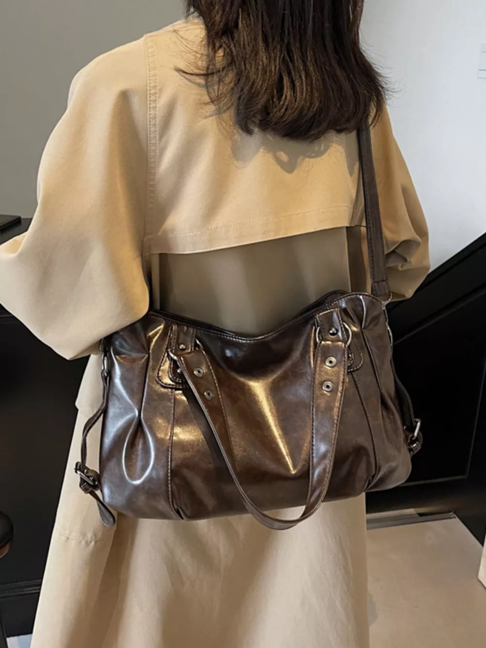 Vintage Style Leather Handbag, image 17
