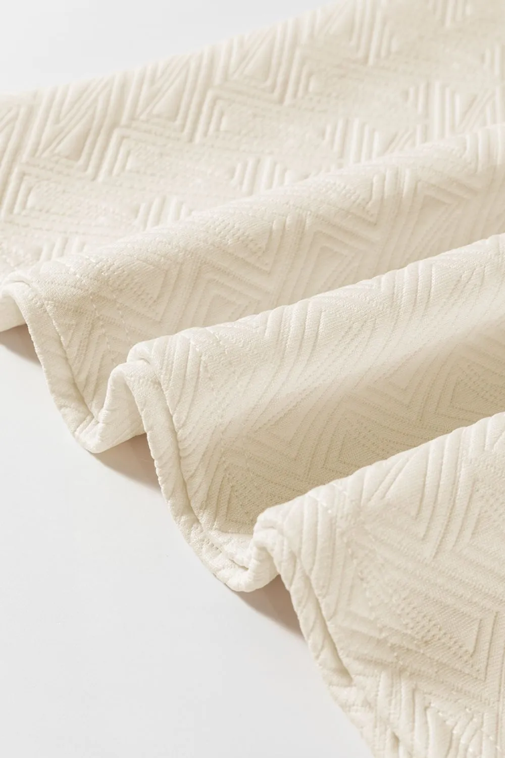 Striped Trim Textured Quarter Zipper Short Sleeve Top, image 4