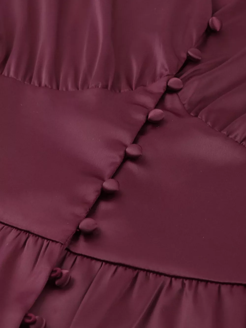 Elegant V-Neck Puff Sleeve Button-Down Midi Dress, image 13