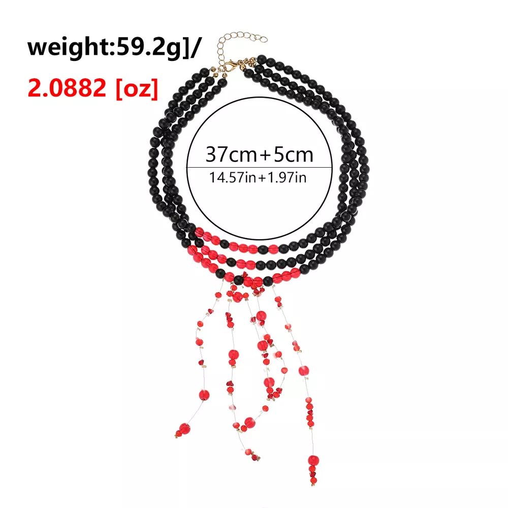 Halloween Multi-Layered Beaded Choker Necklace, image 6