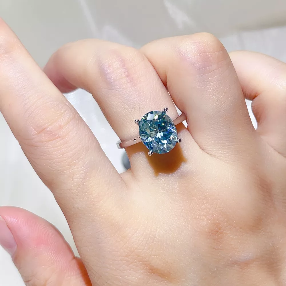 5 Carat 925 Sterling Silver Moissanite Ring, image 2