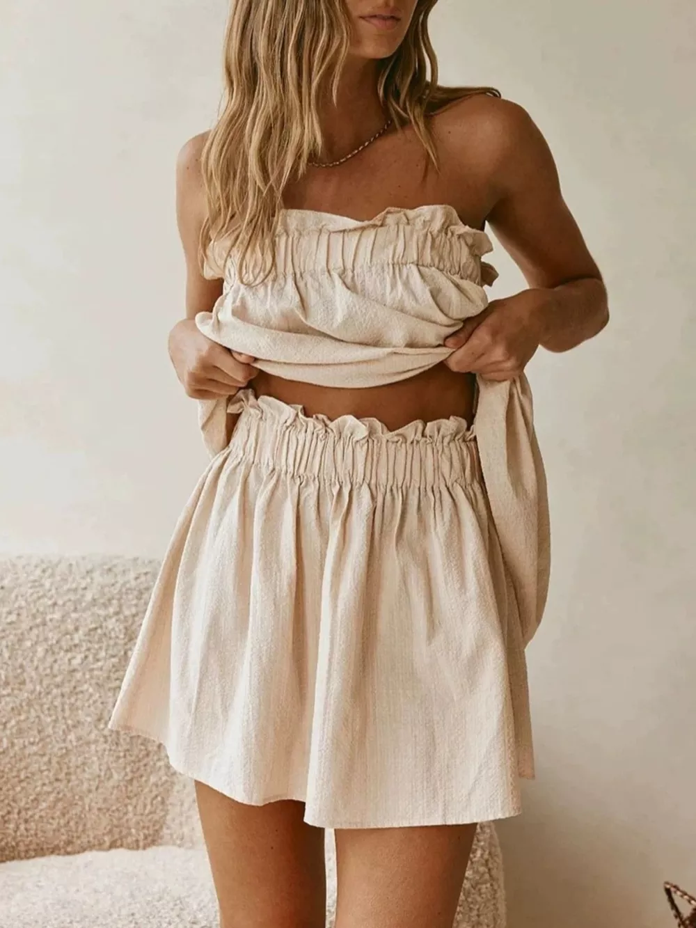 Full Size Strapless Top and High-Waisted Skirt Set Plus Size, image 12