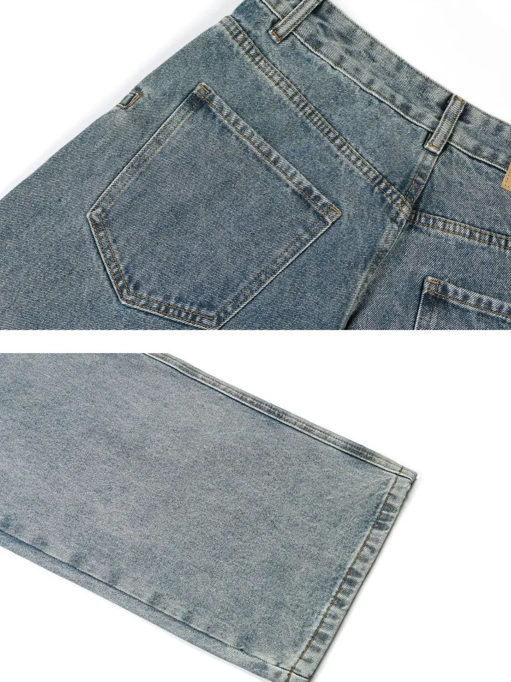 Men's Washed Wide Leg Jeans, image 6