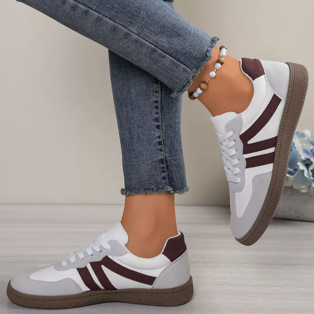 Striped Lace-Up Casual Sneakers, image 7