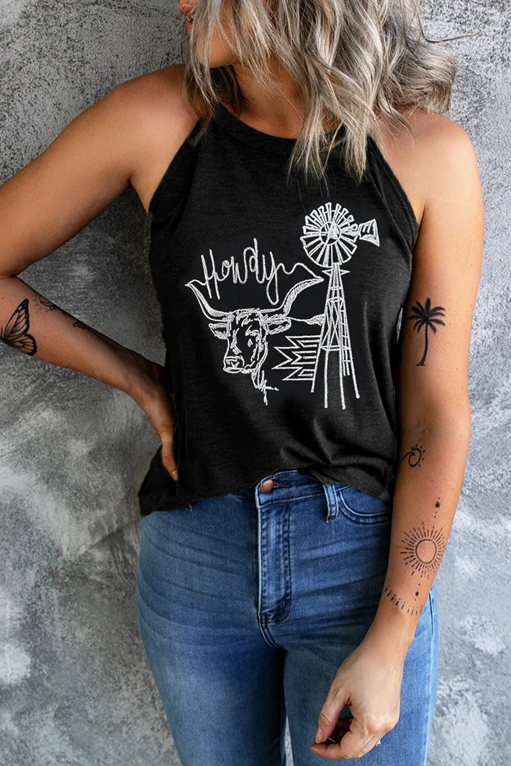 Bull Graphic Round Neck Tank, image 2