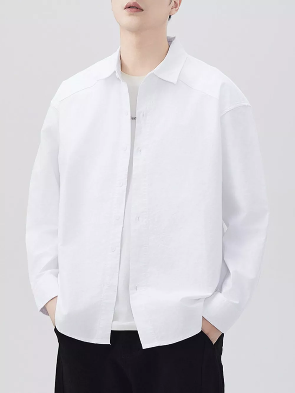 Men's Plus Size Button Up Long Sleeve Shirt, image 7