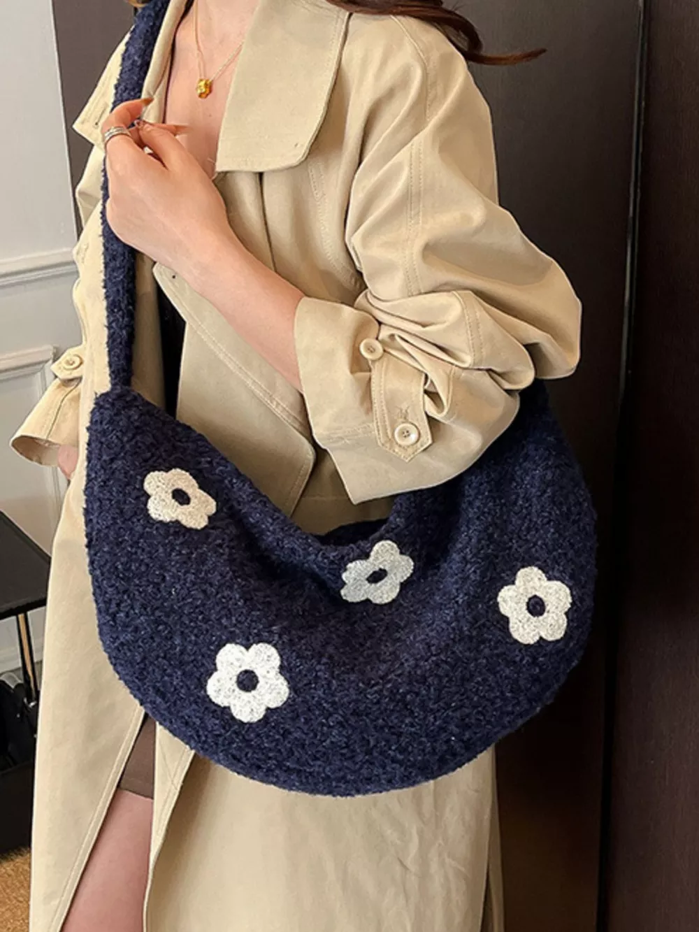 Floral Plush Crossbody Bag, image 2