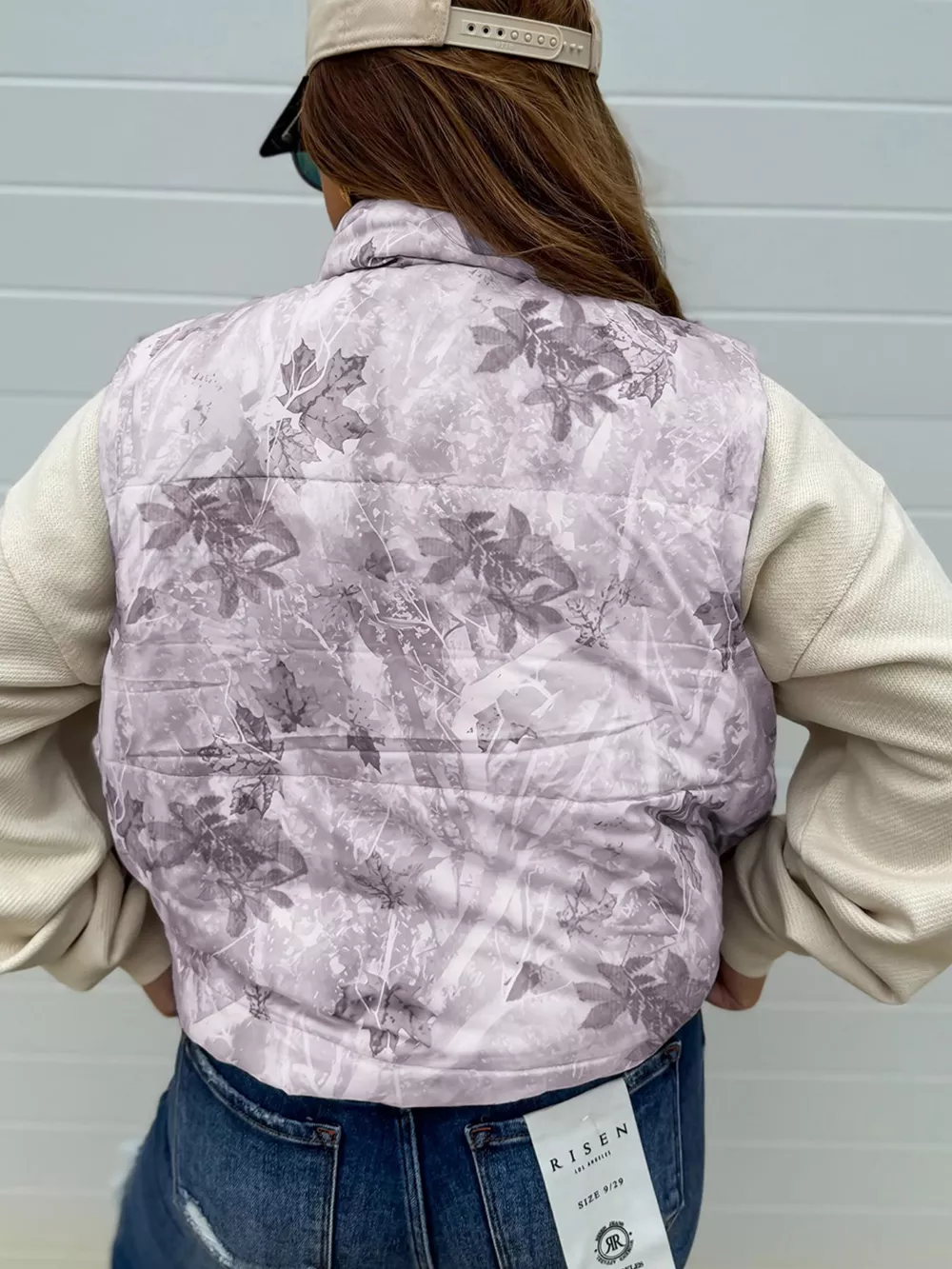 Lightweight Leaf Print Vest Coat, image 3