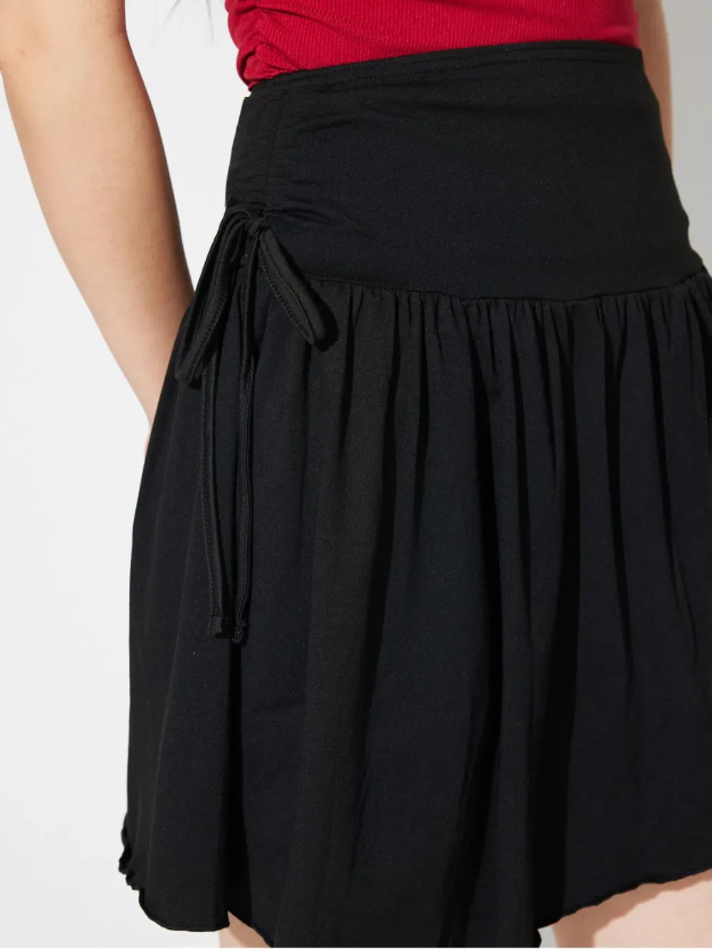 Side Tie Asymmetric Hem Mini Skirt, image 4