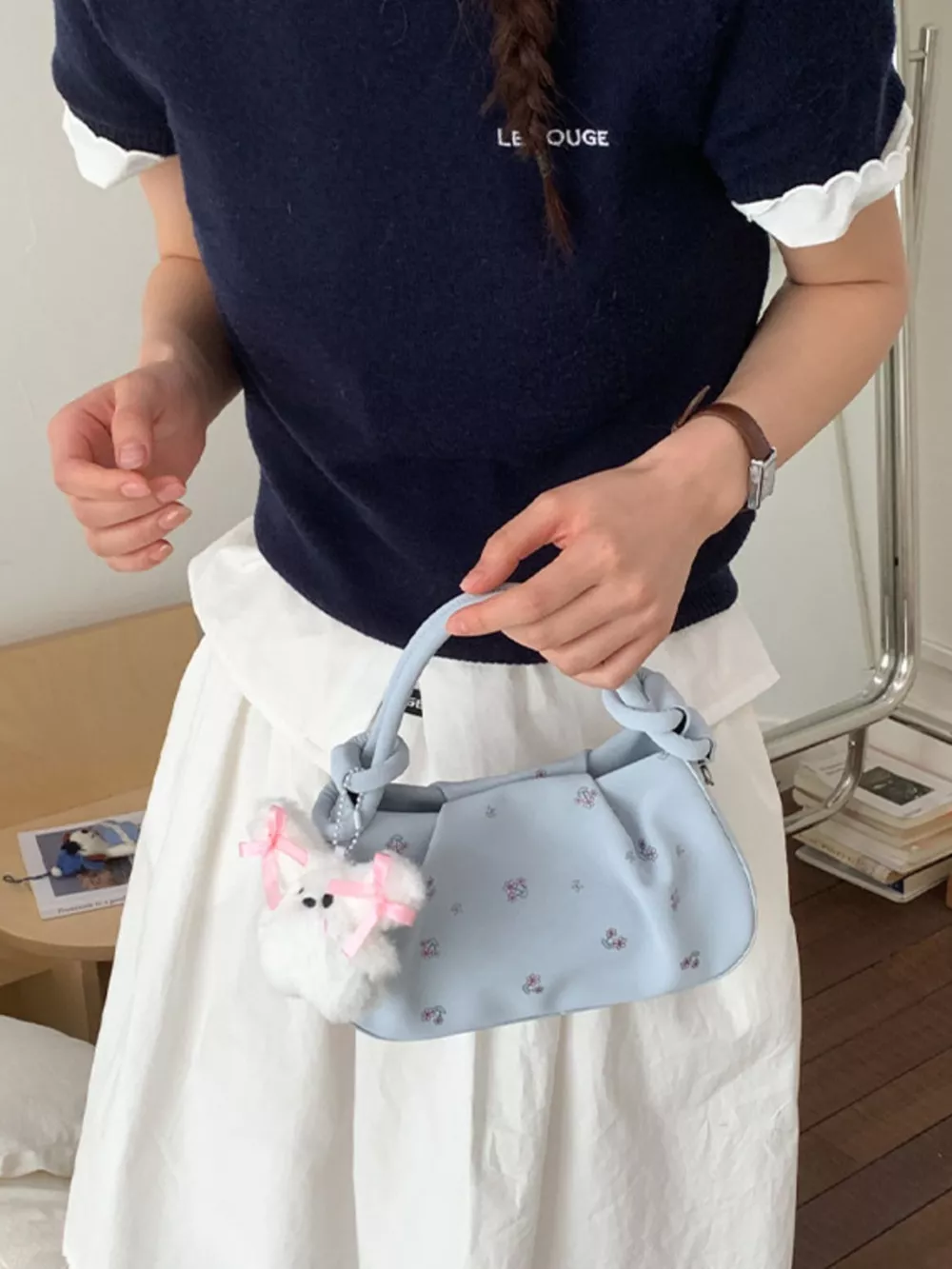 Floral Ruched Crossbody Bag, image 2