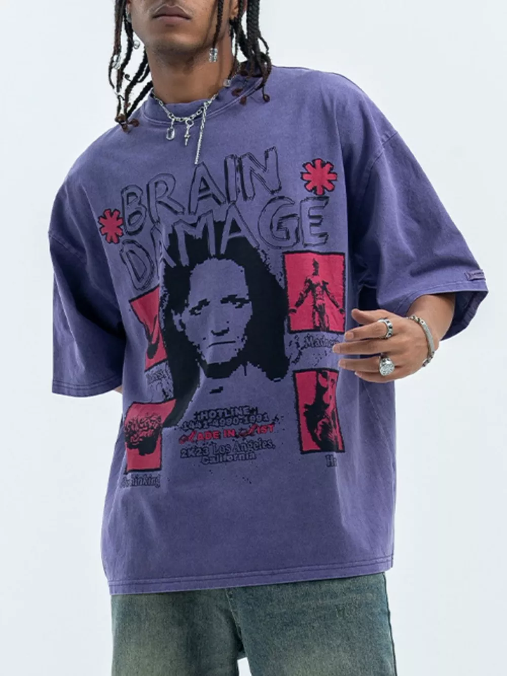 Men's Graphic Round Neck Half Sleeve T-Shirt, image 2