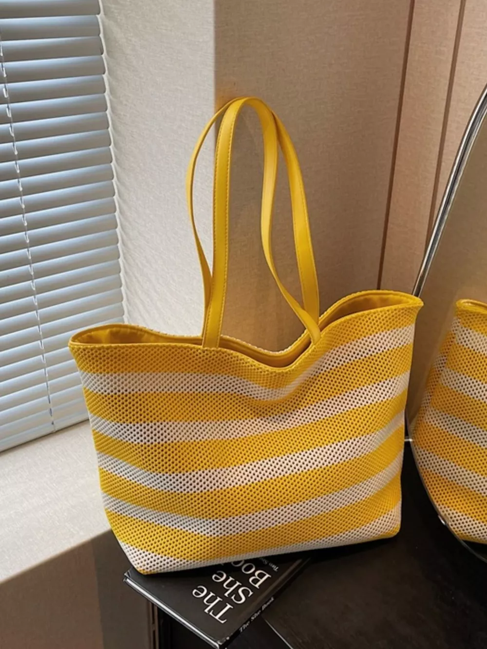 Striped Mesh Shoulder Bag, image 2