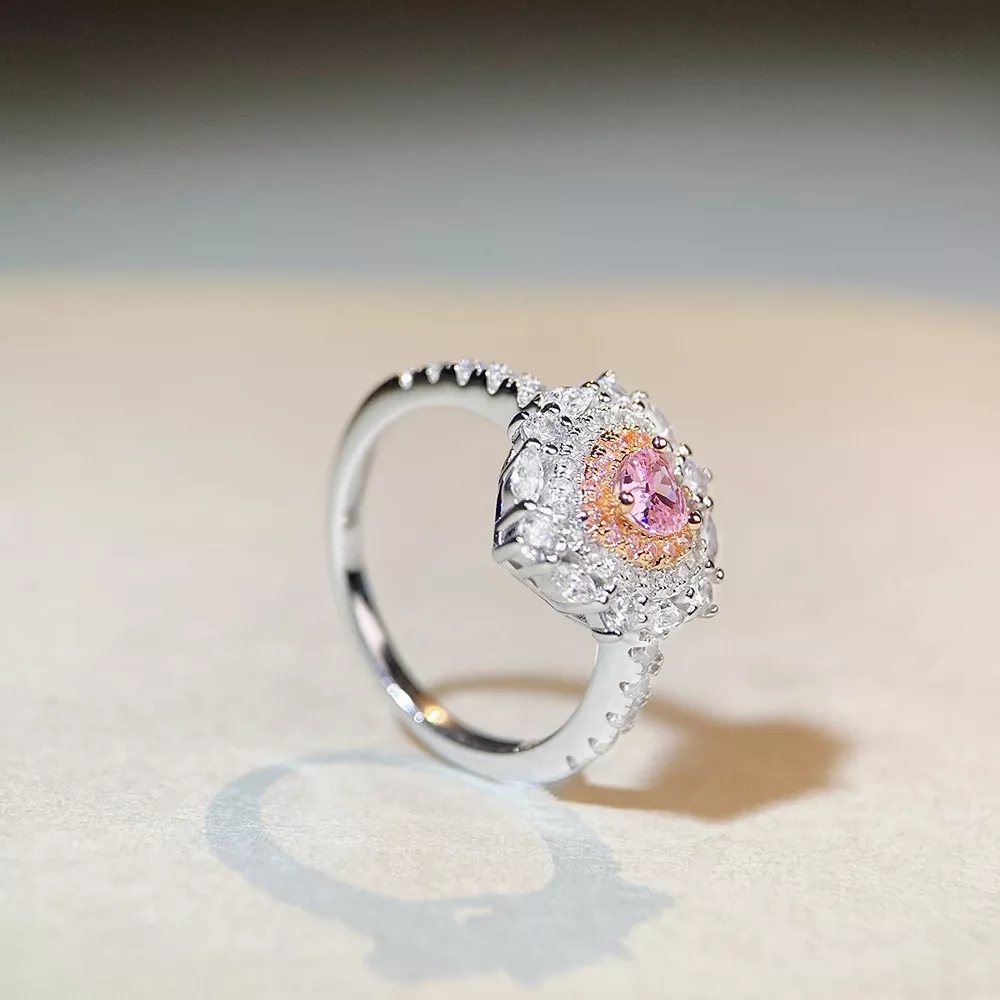 925 Sterling Silver Zircon Heart Ring, image 3